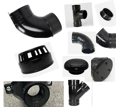 Solvent Weld ABS Black Waste Pipe Fittings Soil 110mm Glue 4'' Stack Stench Bend • £6.99