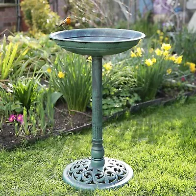 £18.45 • Buy Traditional Bronze Effect Bird Bath Weatherproof Resin Garden Ornament BBATH