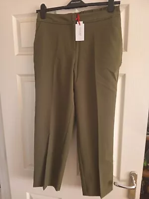 Ladies Magisculpt Khaki Tapered Leg Trousers Uk Size 14 Bnwt • £8.95