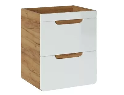 Bathroom 500 Vanity Unit Sink Wall Cabinet Drawer White Gloss Oak Compact Aruba • £189.95