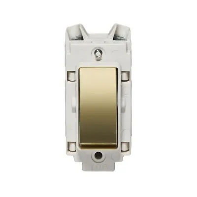 Crabtree 4489/6PB/WH Retractive Grid Light Switch - Polished Brass White Trim • £9.50