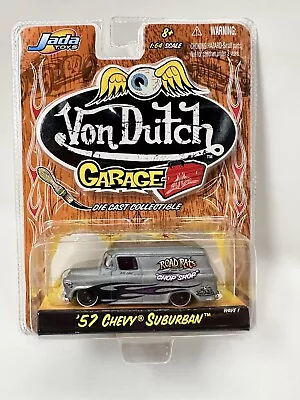 Jada Toys 2004 Von Dutch Garage '57 Chevy Suburban Gray Road Rats 1:64 Diecast • $8.40