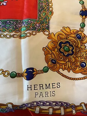 Vintage HERMES  90cm/35” Square Silk Scarf- Unknown If Authentic Hermes • $51