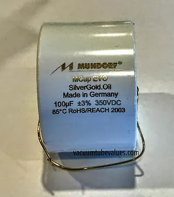 Mundorf MCap EVO Silver-Gold Oil Capacitor 100.0uf 100 Uf 350VDC • $289.95