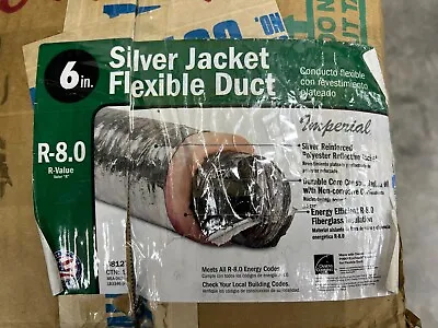 HVAC Duct Imperial 6  Silver Jacket Flexible Air Duct Pipe R-8.0 20 Feet • $44