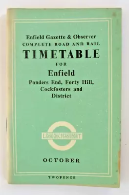 London Transport October 1936 ~ Enfield Cockfosters & District Timetable Booklet • £19.99