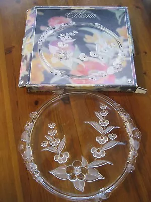 Mikasa Crystal Cake Plate SPRING MEDLEY Serving Tray Walther Glas 14 1/4  Round • $12