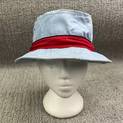 Vintage Bucket Hat Cap Easy To Roll Fishing Blue Crushable Adult Size 7 1/4-3/8 • $17.89