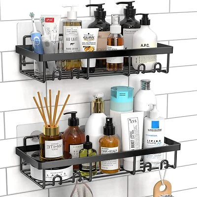 £11.88 • Buy 2X Self Adhesive Bathroom Shower Caddy Shelf Bath Storage Holder Rack Organizers