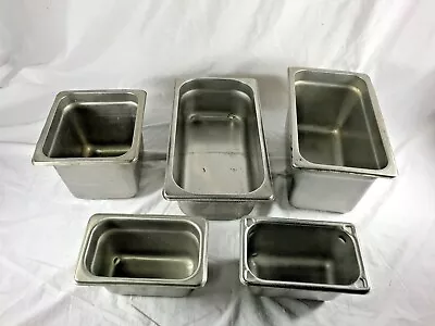 USED Mixed Lot Of 5 Stainless Steel Steam Table Pans Don Adcraft ABC Vollrath • $27.07