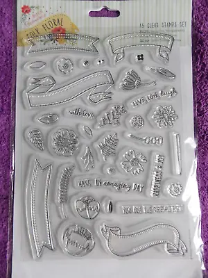 £1.30 • Buy Docrafts Papermania  FOLK FLORAL/ BANNERS  - Clear Stamps