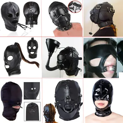 All Types Erotic Bondage Hood Head Harness Mask Open Mouth Gag Restraint Fetish • $11.89