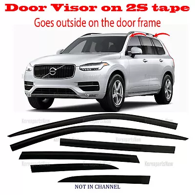 2S DARK BLACK Door Window Vent Visor Deflector ⭐6pcs⭐ For Volvo XC90 2017-2024 • $69.98