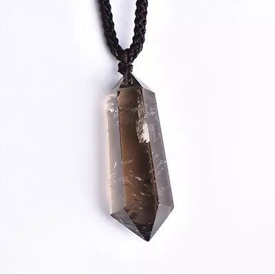 Natural Smoky Quartz Crystal Point Pendant Chakra Healing Stone Necklace Amulet# • $8.78