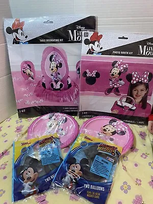 Disney Official Minnie Mouse Mickey Mouse Birthday Party Supply Lot Plates Decor • $22