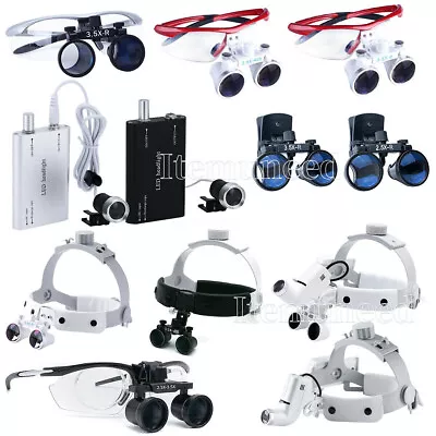 Dental Portable Magnifier Surgical Medical Binocular Loupes LED Head Light Lamp • $33.57