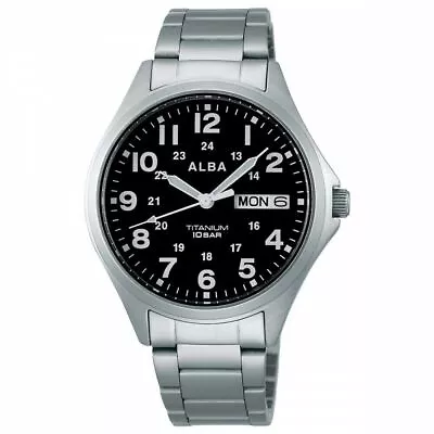 NEW SEIKO ALBA AQPJ402 Black Quartz Titanium Sporty Waterproof Men's Watch • $75.54