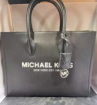 Michael Kors Mirella Medium EW Black Leather Satchel Shoulder TOTE Bag Msrp $600 • $150