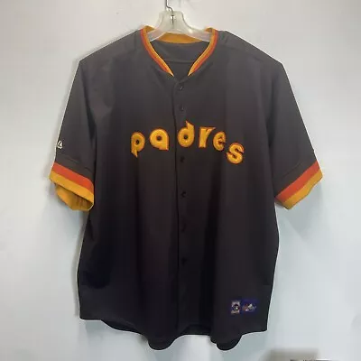 San Diego Padres Majestic Cooperstown Collection Jersey Vintage Baseball Sz 3XL • $49.99