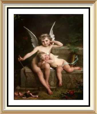 Émile Munier Art Print Baby Fairy Angel ARMISTICE Cherub Sleeping Cupid • £1.25