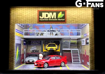 G-FANS 1:64 Scale JDM Garage Diorama With LED Lights NEW • $65