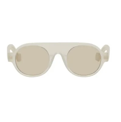 LOEWE Round Translucent Cream Aviator Sunglasses LW40020I NEW IN CASE • $400