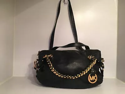 Michael Kors  TRISTAN  Convertible Chain Satchel Bag Black Leather MINT $448.00  • $145