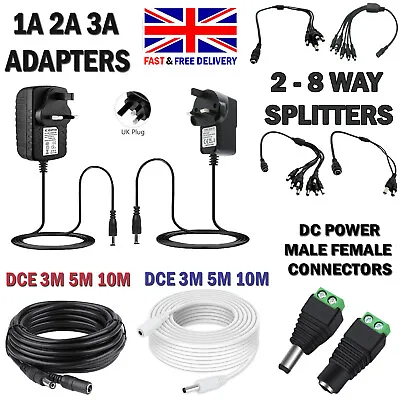 £2.90 • Buy 12V 1A 2A AC/DC UK Power Supply Adapter Safety Charger For LED Strip CCTV Camera