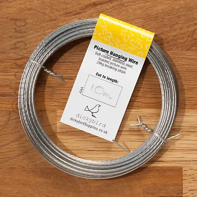 £5.24 • Buy PICTURE WIRE Stainless Steel 1,3,6,10,25 Meters Strong Heavy Duty Hanging Cord