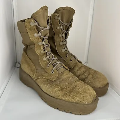 Altama Combat Boots Mens 9 R Tan Suede Fabric Vibram Soles USA Military Shoes • $36.95