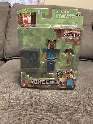 MINECRAFT Series 1 Overworld STEVE 2 3/4  Action Figure JAZWARES 2013 • $14