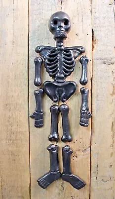 Day Of The Dead Skeleton Burnished Black Clay Coyotepec Handmade Mexico Folk Art • $45