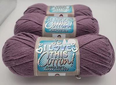 Yarn Bee I Love This Cotton Lot Of 3 Color Is French Lilac 180 Yards Each NEW • $15