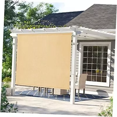  Outdoor Roller Shades 6'(W) X 6'(H) Exterior Cordless Patio Shades Roll Up  • $98.37