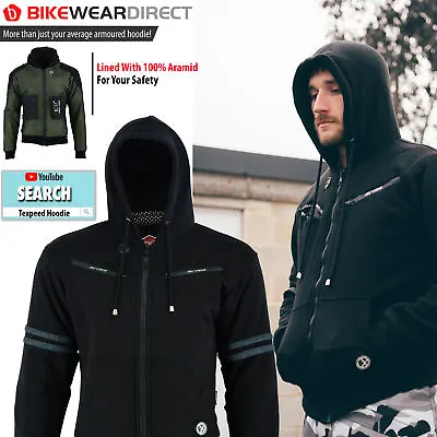 Motorbike Motorcycle Jacket Hoodie Lined Aramid Protection With CE Biker Armour • $80.92