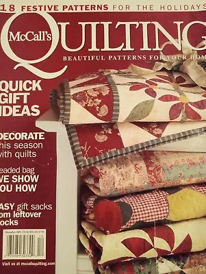 McCall's Quilting December 2005 Vol. 12 No. 6 Quilt Patterns Magazine Fall • $15.87