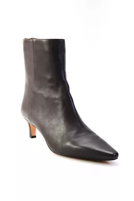 J Crew Womens Leather Darted Back Zipped Stiletto Heels Ankle Boots Brown Size 9 • $34.99