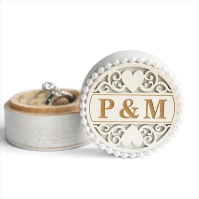 Personalized Wedding Ring Box Engagement Ring Pillow Customized Ring Bearer Box • £13.79