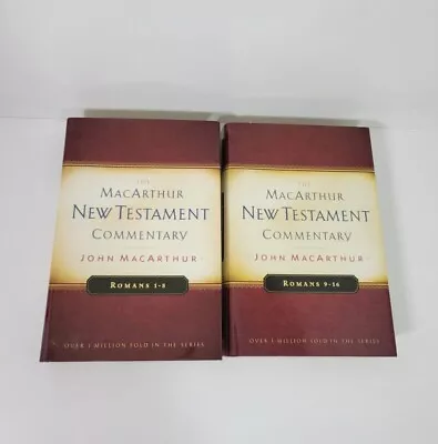 Romans 1-16 New Testament Hardcover Commentary John MacArthur 2 Book Set • $24.98