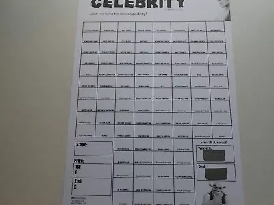 Celebrity Scratch Cards Set Of 100 Cards Raise Funds= 2 Winners - Raise £5000  • £39.99