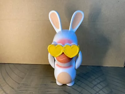 Raving Rabbid Figure With Yellow Heart Glasses Burger King Toy Cake Topper Loose • $5