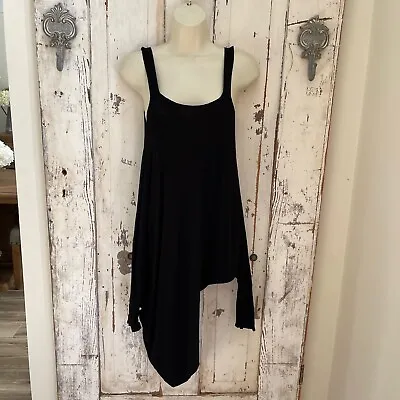 Zara Knit Size Medium Woman's Black Dolman Cold Shoulder Knit Tunic Top • $20.99