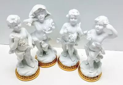 Set Of 4 VA Vista Alegre Portugal Porcelain Putto Cherub 4 Seasons Figurines  • $168