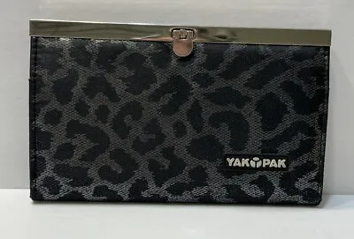 YAK PAK Animal Print Black Wallet Clutch Bag Purse Metal Clasp Zebra Leopard • $13.99