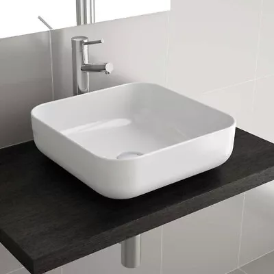 Bathroom Counter Top Wash Basin Wall Mount Ceramic Cloakroom White Gloss Sink  • £39.95