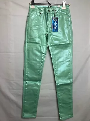 Justice Super Skinny Jeans Unique Mint Color Shimmer Premium Simply Low • $8.98