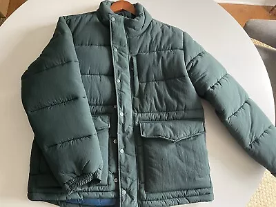 NWT J. Crew Eco Nordic Puffer Jacket Green Men's Sz Large Primaloft • $115