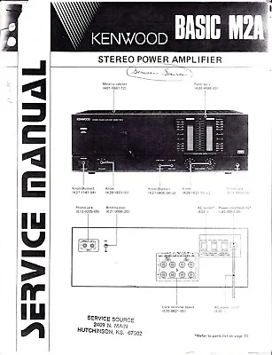 Vintage Photocopy Kenwood Basic M2A Stereo Power Amplifier Service Manual • $15