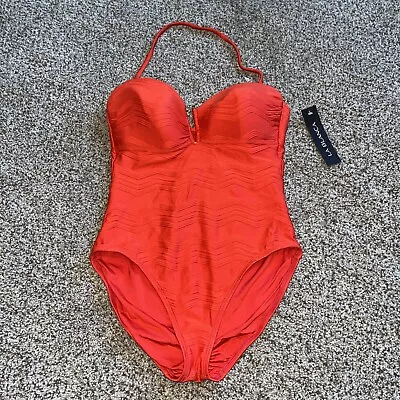 La Blanca One Piece Swimsuit Womens 12 Red Padded Removable Strap New With Tags • $33.99