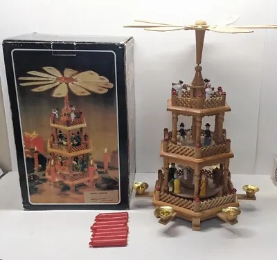 $74.99 • Buy Vintage 3 Tier Christmas Pyramid Nativity Carousel Windmill 17  Tall German